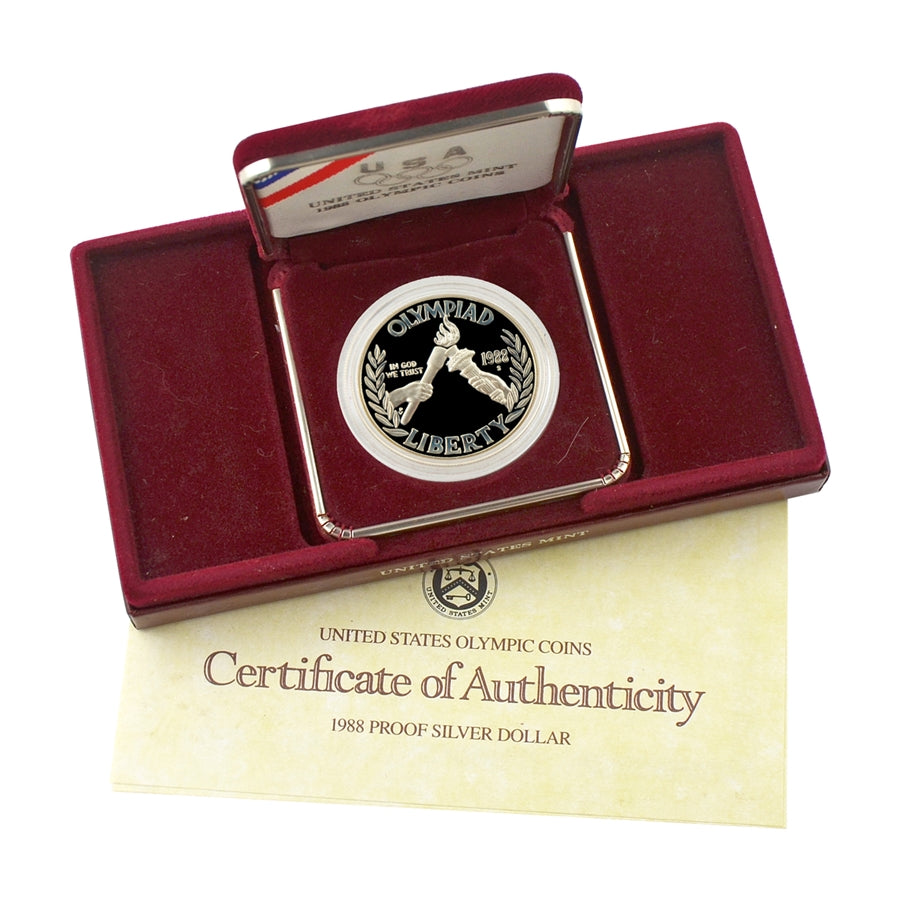 1988 United States Olympic Commemorative Silver Dollar – Proof