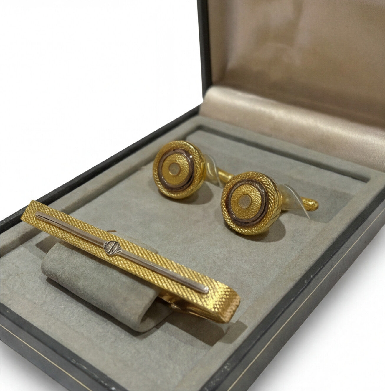 Dunhill Gold-Plated Cufflinks & Tie Clip Set – London