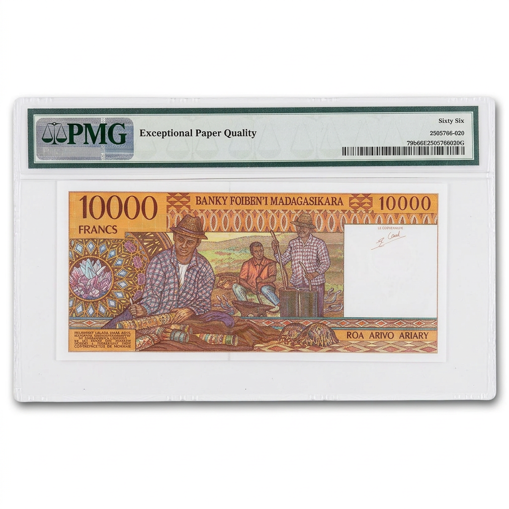 Madagascar 10,000 Francs / 2,000 Ariary Banknote – PMG 66 EPQ