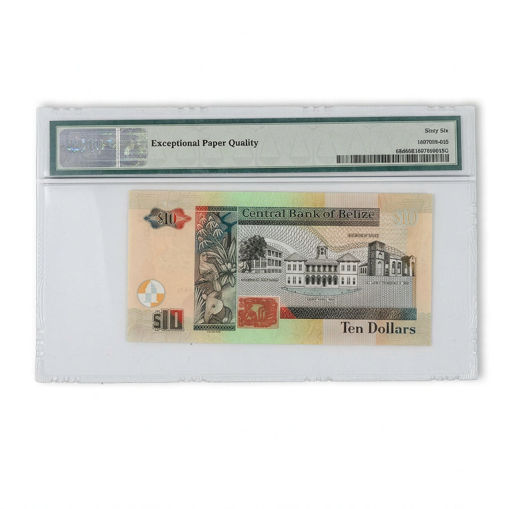 Belize 10 Dollars Banknote – PMG 66 EPQ