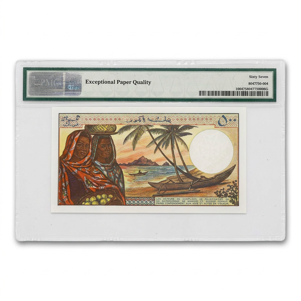 Comoros 500 Francs Banknote – PMG 67 EPQ