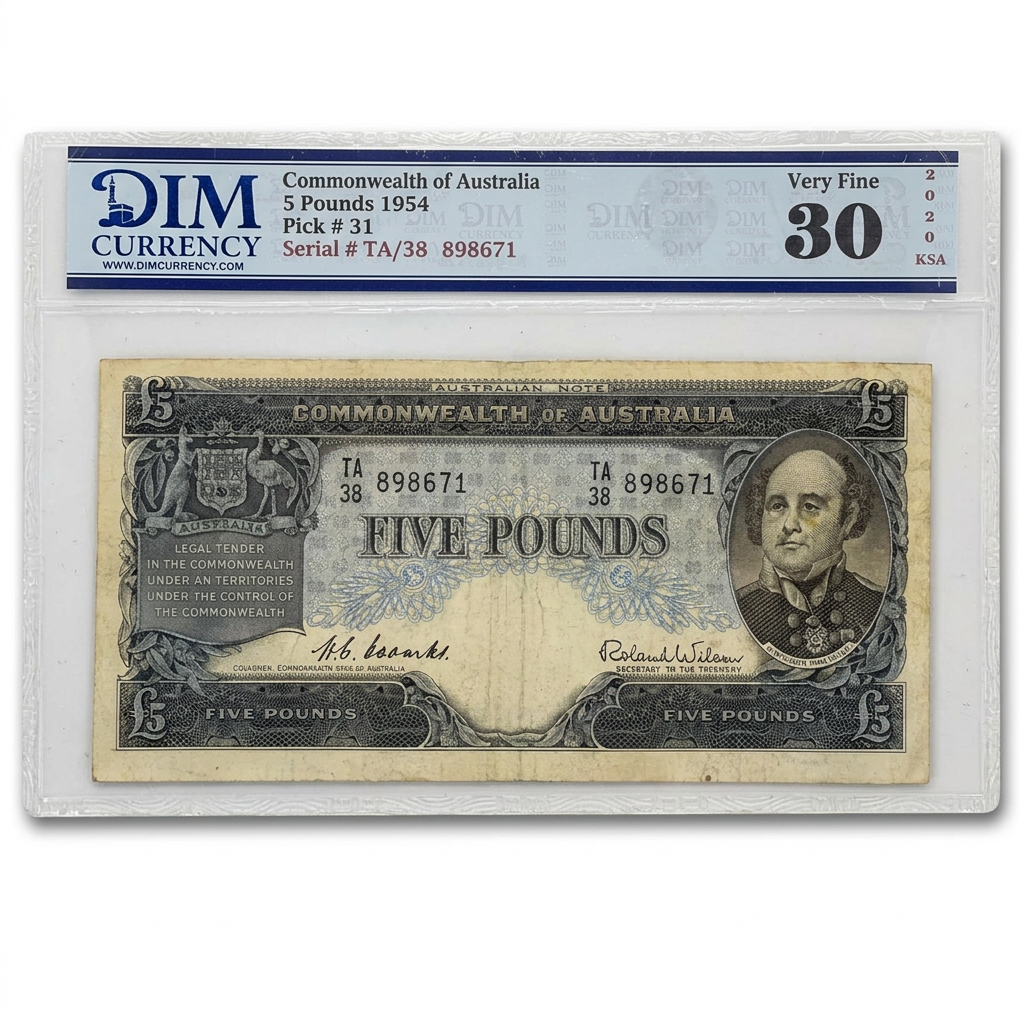 Australia 5 Pounds Banknote – DIM 30 Very Fine