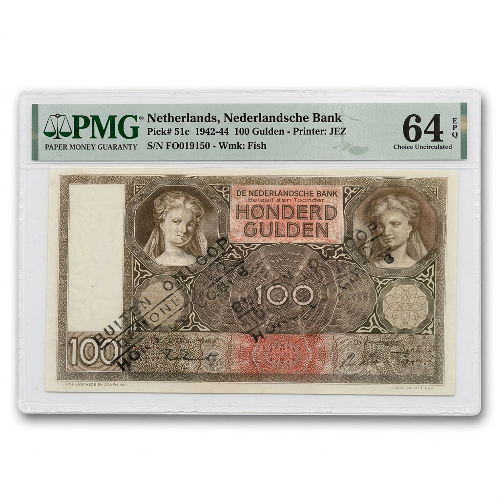Netherlands 100 Gulden Banknote – PMG 64 EPQ (Cancelled)