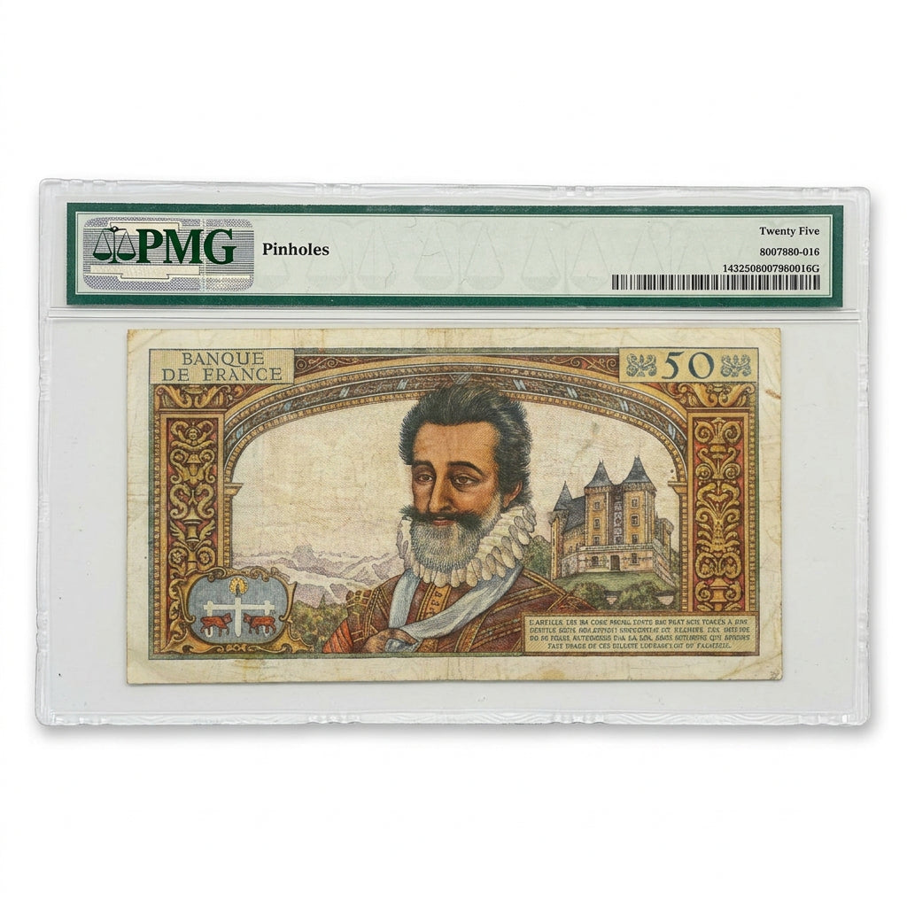 France 50 Nouveaux Francs “Henri IV” Banknote – PMG 25