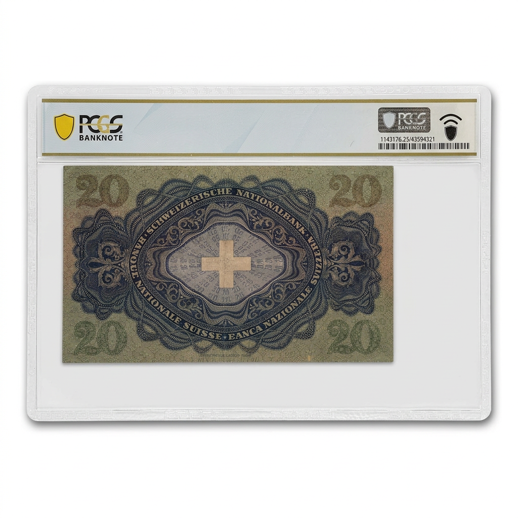 Switzerland 20 Franken Banknote – PCGS 25 Very Fine