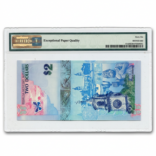 Bermuda 2 Dollars Banknote – Bermuda Monetary Authority | PMG 66 Gem Uncirculated