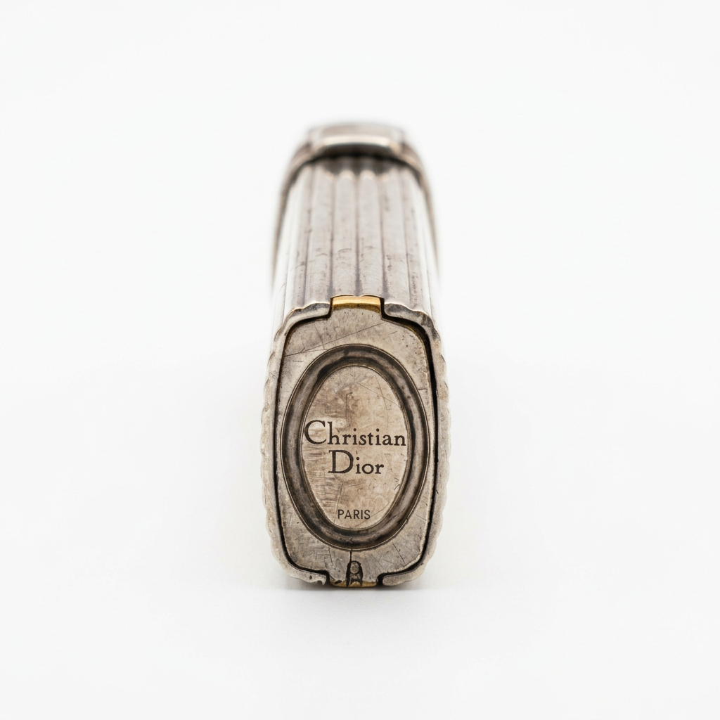 Christian Dior Vintage Lighter – Ribbed Silver Finish | Early 1980s | With Original Box