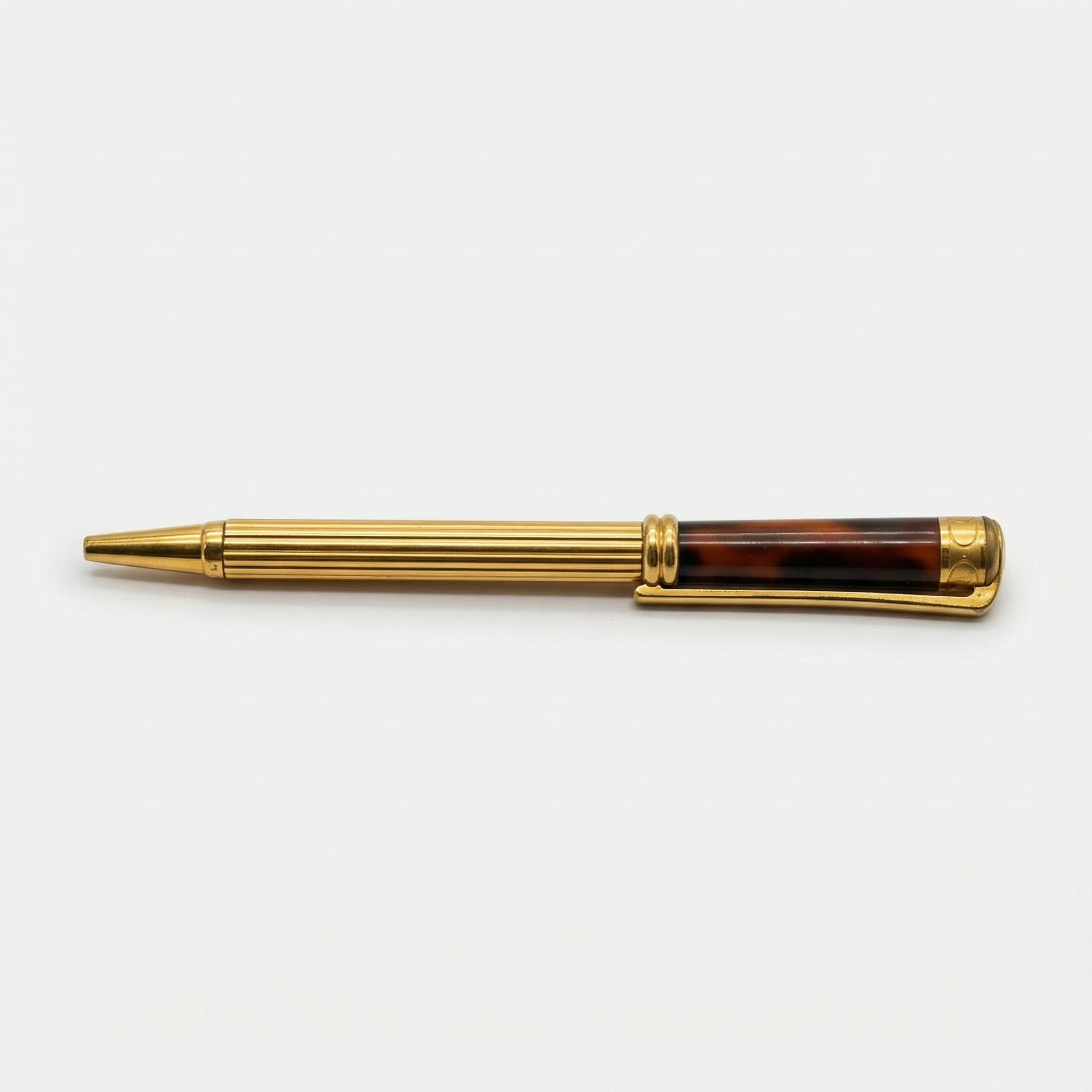 Christian Dior Paris Vintage Ballpoint Pen – Gold Plated & Brown Lacquer