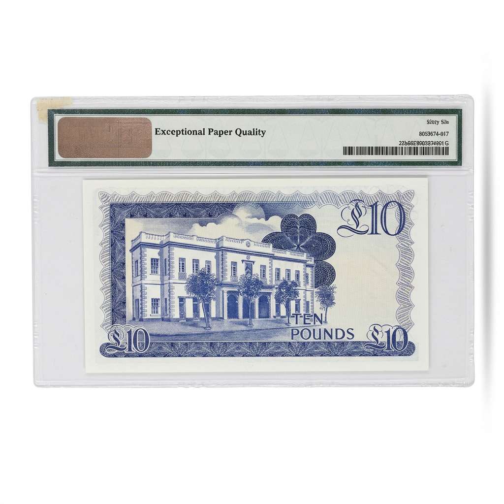 Gibraltar 10 Pounds Banknote – Government of Gibraltar | 1986 | PMG 66 EPQ Gem Uncirculated