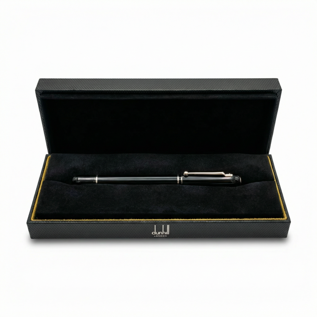 Alfred Dunhill London Ballpoint Pen – Black Lacquer with Palladium Trim
