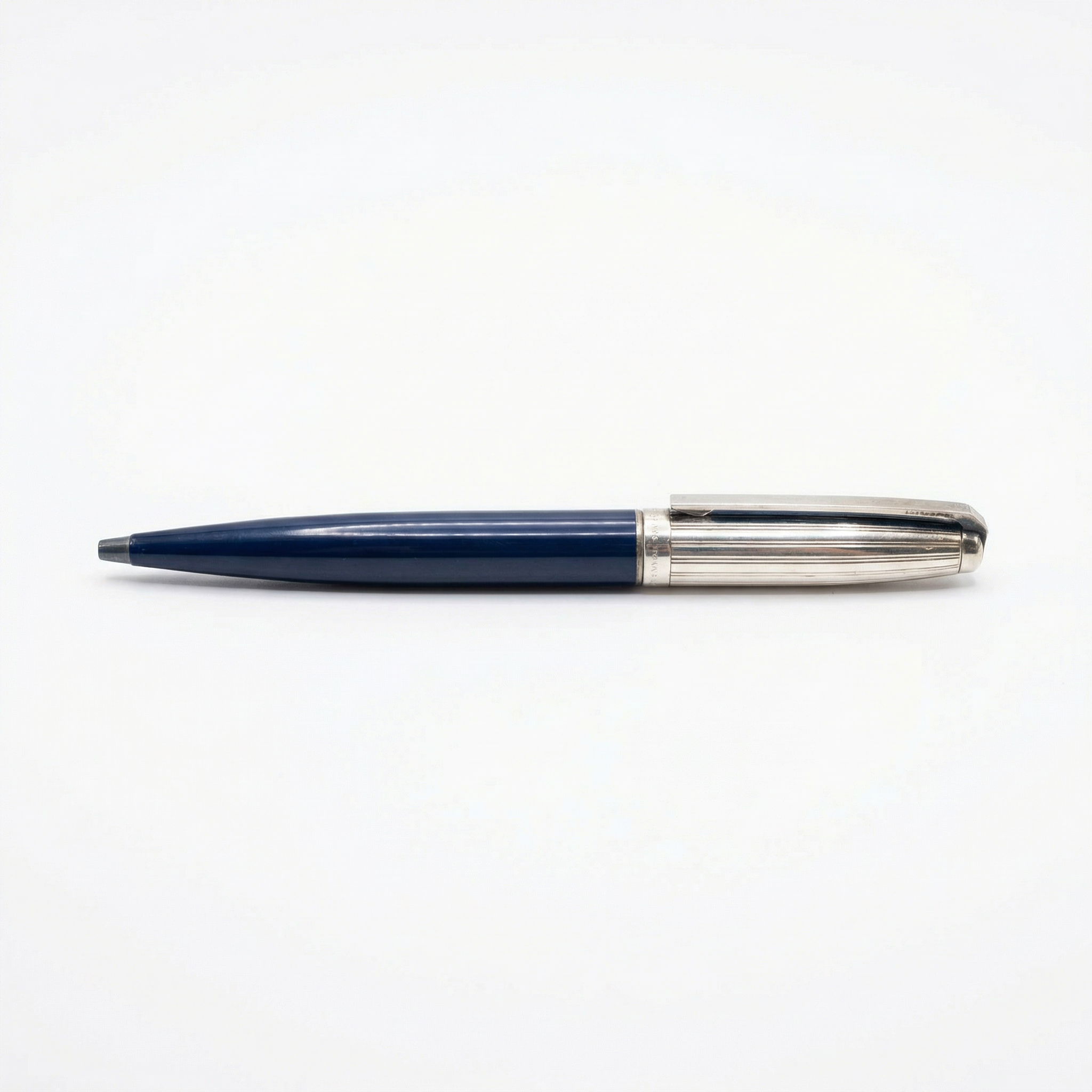 S.T. Dupont Paris “Fidelio” Ballpoint Pen – Blue Lacquer & Guilloché Cap