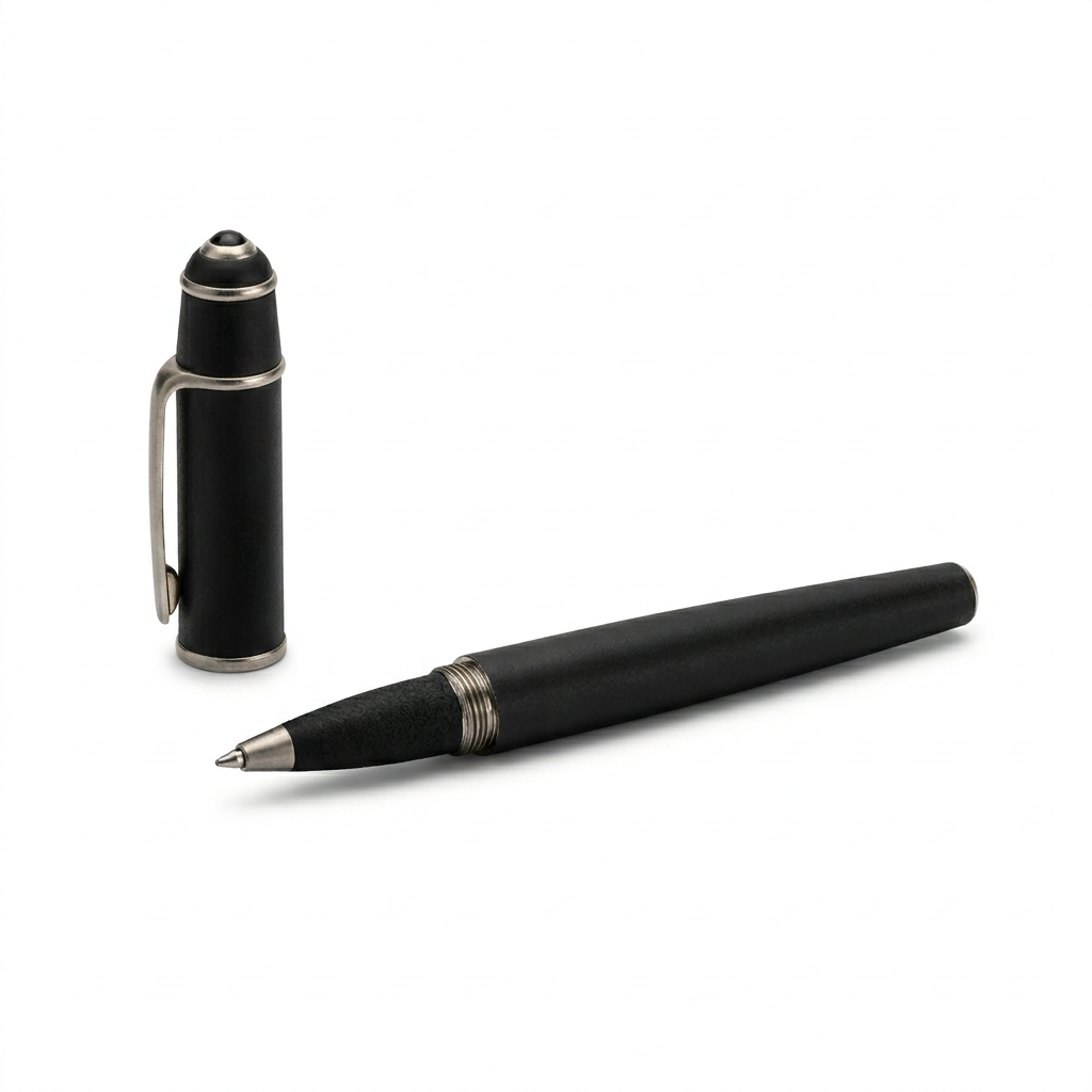 Cartier “Diabolo de Cartier” Rollerball Pen – Black Composite &amp; Palladium Finish | With Original Box and Papers