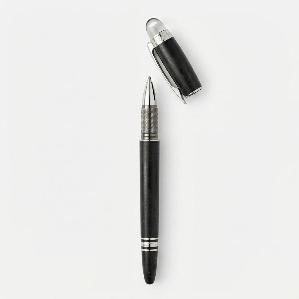 Montblanc Meisterstück Rollerball Pen &amp; Cufflinks Set – Black Precious Resin | Full Presentation Set