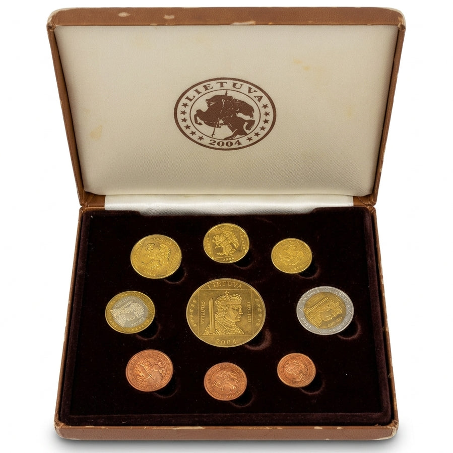 Lithuania 2004 Euro Pattern Coin Set – Limited Edition 9-Coin Collection
