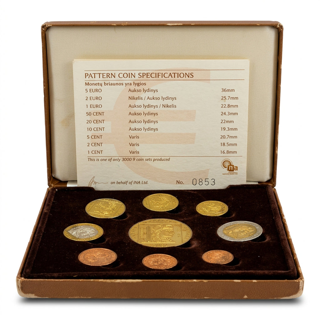 Lithuania 2004 Euro Pattern Coin Set – Limited Edition 9-Coin Collection