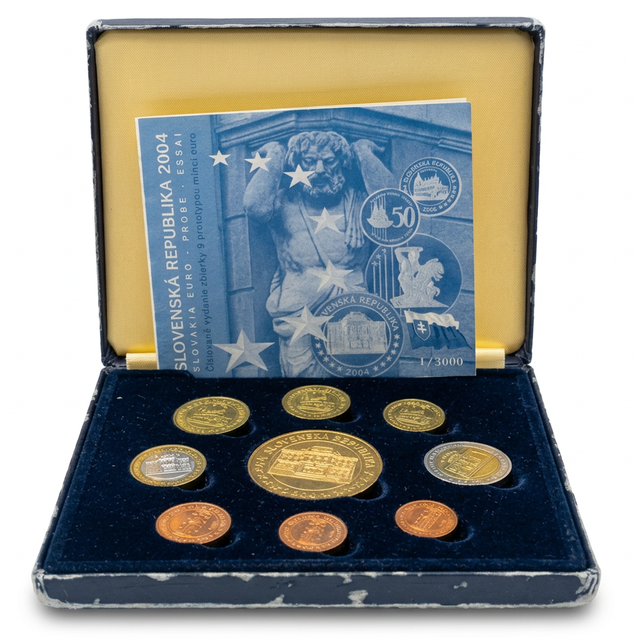Slovakia 2004 Euro Pattern Coin Set – Limited Edition 9-Coin Prototype Collection