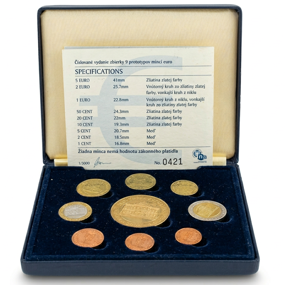 Slovakia 2004 Euro Pattern Coin Set – Limited Edition 9-Coin Prototype Collection