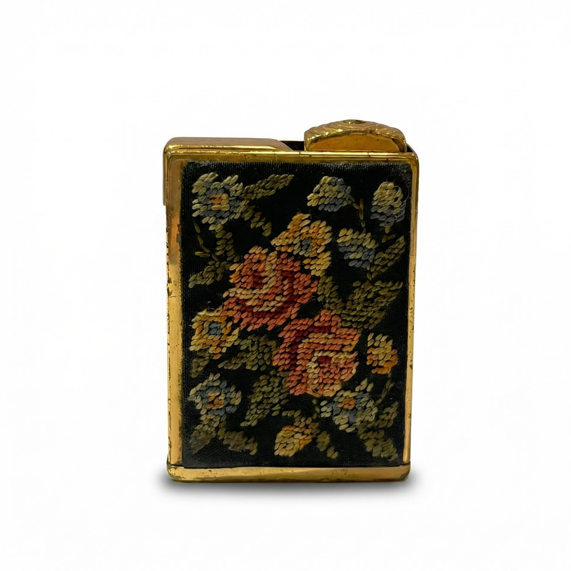 Consul Amor Vintage Lighter – Floral Needlepoint Design
